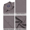 image:imageCOOFANDY Mens Short Sleeve Dress Shirts Wrinkle Free Casual Button Down Shirts with PocketDark Grey