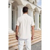 image:imageCOOFANDY Mens Short Sleeve Dress Shirts Wrinkle Free Casual Button Down Shirts with PocketIvory White