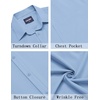image:imageCOOFANDY Mens Short Sleeve Dress Shirts Wrinkle Free Casual Button Down Shirts with PocketLight Blue