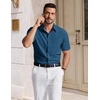 image:imageCOOFANDY Mens Short Sleeve Dress Shirts Wrinkle Free Casual Button Down Shirts with PocketMidnight Blue
