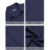 image:imageCOOFANDY Mens Short Sleeve Dress Shirts Wrinkle Free Casual Button Down Shirts with PocketNavy Blue