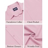 image:imageCOOFANDY Mens Short Sleeve Dress Shirts Wrinkle Free Casual Button Down Shirts with PocketPink