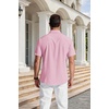 image:imageCOOFANDY Mens Short Sleeve Dress Shirts Wrinkle Free Casual Button Down Shirts with PocketPink