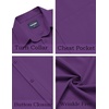 image:imageCOOFANDY Mens Short Sleeve Dress Shirts Wrinkle Free Casual Button Down Shirts with PocketPurple