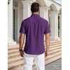 image:imageCOOFANDY Mens Short Sleeve Dress Shirts Wrinkle Free Casual Button Down Shirts with PocketPurple