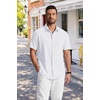 image:imageCOOFANDY Mens Short Sleeve Dress Shirts Wrinkle Free Casual Button Down Shirts with PocketWhite