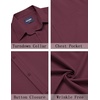 image:imageCOOFANDY Mens Short Sleeve Dress Shirts Wrinkle Free Casual Button Down Shirts with PocketWine Red