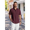 image:imageCOOFANDY Mens Short Sleeve Dress Shirts Wrinkle Free Casual Button Down Shirts with PocketWine Red