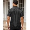 image:imageCOOFANDY Mens Silk Button Down Short Sleeve Dress Shirt01 Black