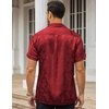 image:imageCOOFANDY Mens Silk Button Down Short Sleeve Dress Shirt01 Red