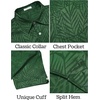 image:imageCOOFANDY Mens Silk Button Down Short Sleeve Dress Shirt02 Deep Green