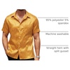 image:imageCOOFANDY Mens Silk Button Down Short Sleeve Dress Shirt02 Golden Yellow