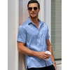 image:imageCOOFANDY Mens Silk Button Down Short Sleeve Dress Shirt02 Sky Blue