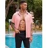 image:imageCOOFANDY Mens Silk Button Down Short Sleeve Dress ShirtPink