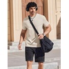 image:imageCOOFANDY Mens T Shirts Short Sleeve Heavyweight Tshirt Casual Crew Neck Tee Shirts for MenBeige