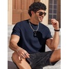 image:imageCOOFANDY Mens T Shirts Short Sleeve Heavyweight Tshirt Casual Crew Neck Tee Shirts for MenDeep Blue