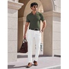 image:imageCOOFANDY Mens V Neck Polo Shirts Short Sleeve Golf TShirts Ribbed Knit Soft TeesArmy Green