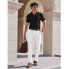 image:imageCOOFANDY Mens V Neck Polo Shirts Short Sleeve Golf TShirts Ribbed Knit Soft TeesBlack