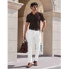 image:imageCOOFANDY Mens V Neck Polo Shirts Short Sleeve Golf TShirts Ribbed Knit Soft TeesBrown