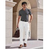 image:imageCOOFANDY Mens V Neck Polo Shirts Short Sleeve Golf TShirts Ribbed Knit Soft TeesDark Grey
