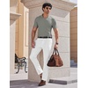 image:imageCOOFANDY Mens V Neck Polo Shirts Short Sleeve Golf TShirts Ribbed Knit Soft TeesLight Green