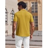 image:imageCOOFANDY Mens V Neck Polo Shirts Short Sleeve Golf TShirts Ribbed Knit Soft TeesYellow