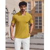 image:imageCOOFANDY Mens V Neck Polo Shirts Short Sleeve Golf TShirts Ribbed Knit Soft TeesYellow