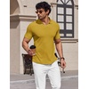 image:imageCOOFANDY Mens V Neck Polo Shirts Short Sleeve Golf TShirts Ribbed Knit Soft TeesYellow