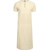 image:imageCOOFANDY Mens VNeck Linen Robe Short Sleeve Kaftan Thobe Long Gown Casual Shirt for Beach SummerBeige