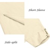 image:imageCOOFANDY Mens VNeck Linen Robe Short Sleeve Kaftan Thobe Long Gown Casual Shirt for Beach SummerBeige