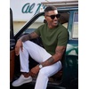 image:imageCOOFANDY Mens Waffle TShirts Short Sleeve Casual Crew Neck Shirt Summer Plain Pullover TeesArmy Green
