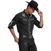 image:imageCOOFANDY Mens Western Cowboy Shirt Long Sleeve Embroidered Shirt Slim Fit Cotton Casual Button Down Shirt01black