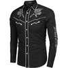 image:imageCOOFANDY Mens Western Cowboy Shirt Long Sleeve Embroidered Shirt Slim Fit Cotton Casual Button Down Shirt01black