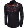 image:imageCOOFANDY Mens Western Cowboy Shirt Long Sleeve Embroidered Shirt Slim Fit Cotton Casual Button Down ShirtBlack Rose