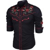 image:imageCOOFANDY Mens Western Cowboy Shirt Long Sleeve Embroidered Shirt Slim Fit Cotton Casual Button Down ShirtBlack Rose