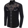 image:imageCOOFANDY Mens Western Cowboy Shirt Long Sleeve Embroidered Shirt Slim Fit Cotton Casual Button Down ShirtBlackpat9