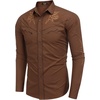 image:imageCOOFANDY Mens Western Cowboy Shirt Long Sleeve Embroidered Shirt Slim Fit Cotton Casual Button Down ShirtCoffee