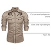 image:imageCOOFANDY Mens Western Cowboy Shirt Long Sleeve Embroidered Shirt Slim Fit Cotton Casual Button Down ShirtKhaki