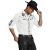 image:imageCOOFANDY Mens Western Cowboy Shirt Long Sleeve Embroidered Shirt Slim Fit Cotton Casual Button Down ShirtWhite