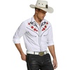 image:imageCOOFANDY Mens Western Cowboy Shirt Long Sleeve Embroidered Shirt Slim Fit Cotton Casual Button Down ShirtWhite Retro Rose