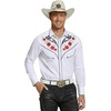 image:imageCOOFANDY Mens Western Cowboy Shirt Long Sleeve Embroidered Shirt Slim Fit Cotton Casual Button Down ShirtWhite Retro Rose
