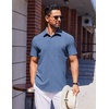image:imageCOOFANDY Mens Wrinkle Free Shirts 2026 Short Sleeve Casual Button Down Summer Dress Shirts01blue