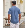image:imageCOOFANDY Mens Wrinkle Free Shirts 2026 Short Sleeve Casual Button Down Summer Dress Shirts01blue