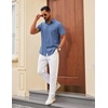 image:imageCOOFANDY Mens Wrinkle Free Shirts 2026 Short Sleeve Casual Button Down Summer Dress Shirts01blue