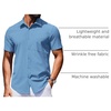 image:imageCOOFANDY Mens Wrinkle Free Shirts 2026 Short Sleeve Casual Button Down Summer Dress Shirts01blue