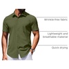 image:imageCOOFANDY Mens Wrinkle Free Shirts 2026 Short Sleeve Casual Button Down Summer Dress ShirtsArmy Green