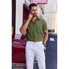 image:imageCOOFANDY Mens Wrinkle Free Shirts 2026 Short Sleeve Casual Button Down Summer Dress ShirtsArmy Green