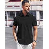 image:imageCOOFANDY Mens Wrinkle Free Shirts 2026 Short Sleeve Casual Button Down Summer Dress ShirtsBlack