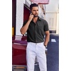 image:imageCOOFANDY Mens Wrinkle Free Shirts 2026 Short Sleeve Casual Button Down Summer Dress ShirtsBlack