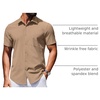 image:imageCOOFANDY Mens Wrinkle Free Shirts 2026 Short Sleeve Casual Button Down Summer Dress ShirtsCamel
